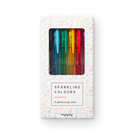 SPARKLING COLOURS — 6 GLITTERED GEL PENS