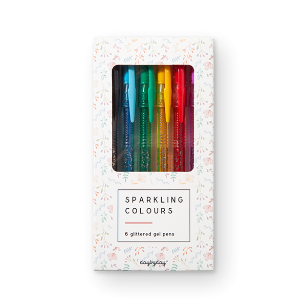 SPARKLING COLOURS — 6 GLITTERED GEL PENS
